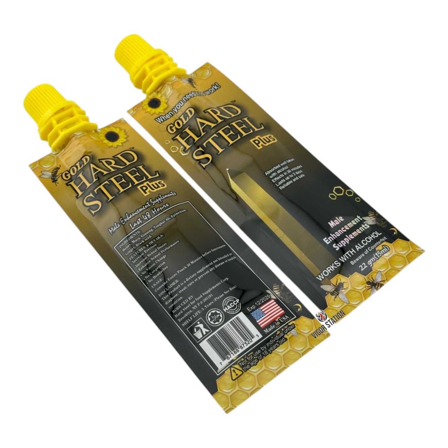 Gold Hard Steel Plus Honey – 12 Pouches