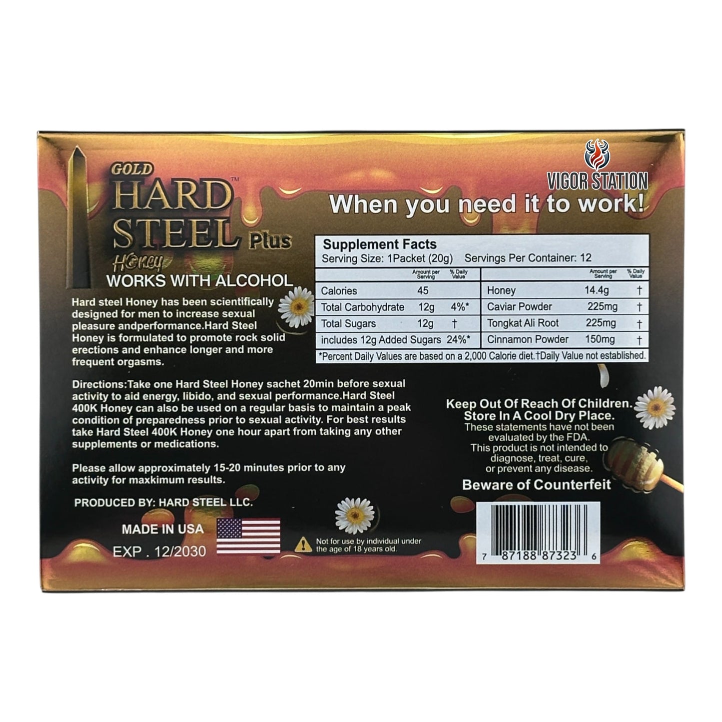 Gold Hard Steel Plus Honey – 12 Pack