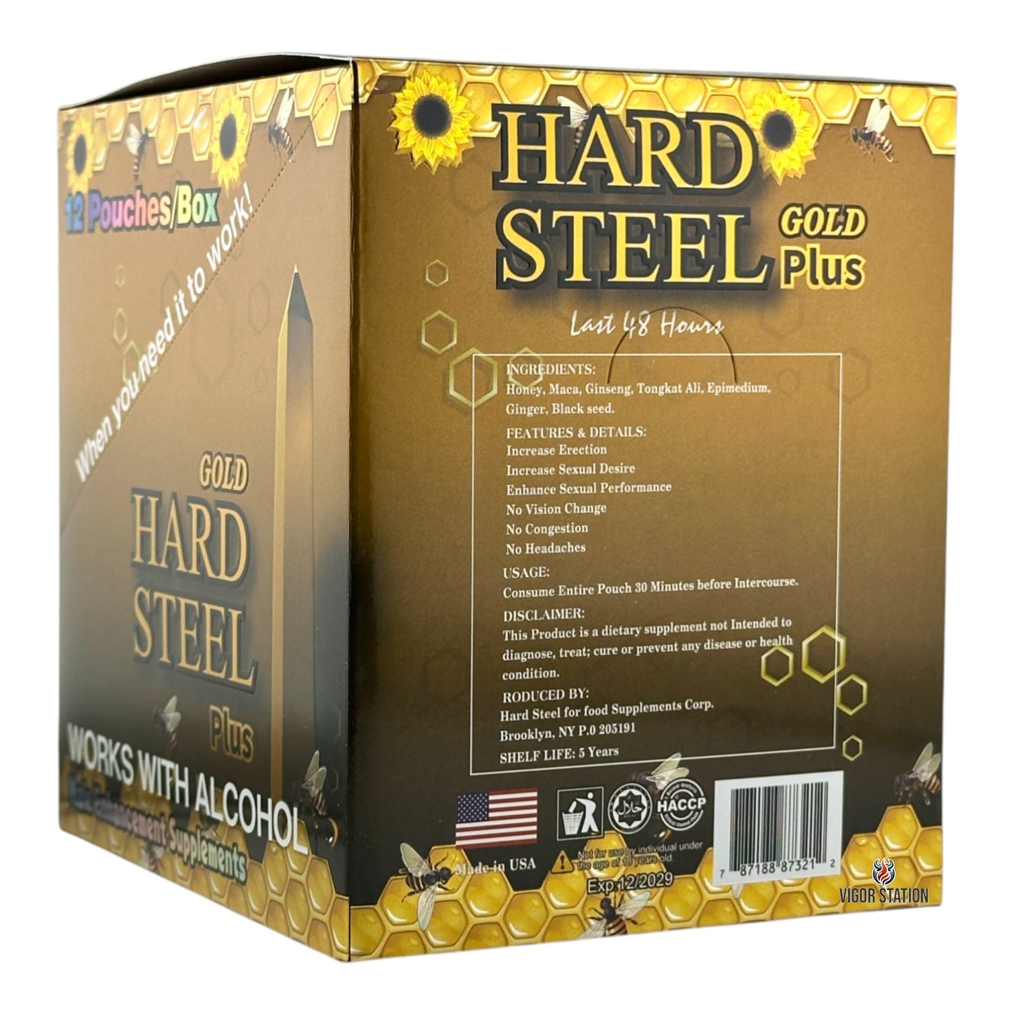 Gold Hard Steel Plus Honey – 12 Pouches